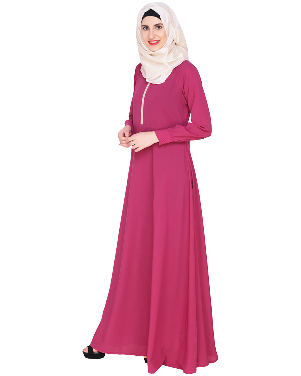 Maxi Dress Abaya Fuschia