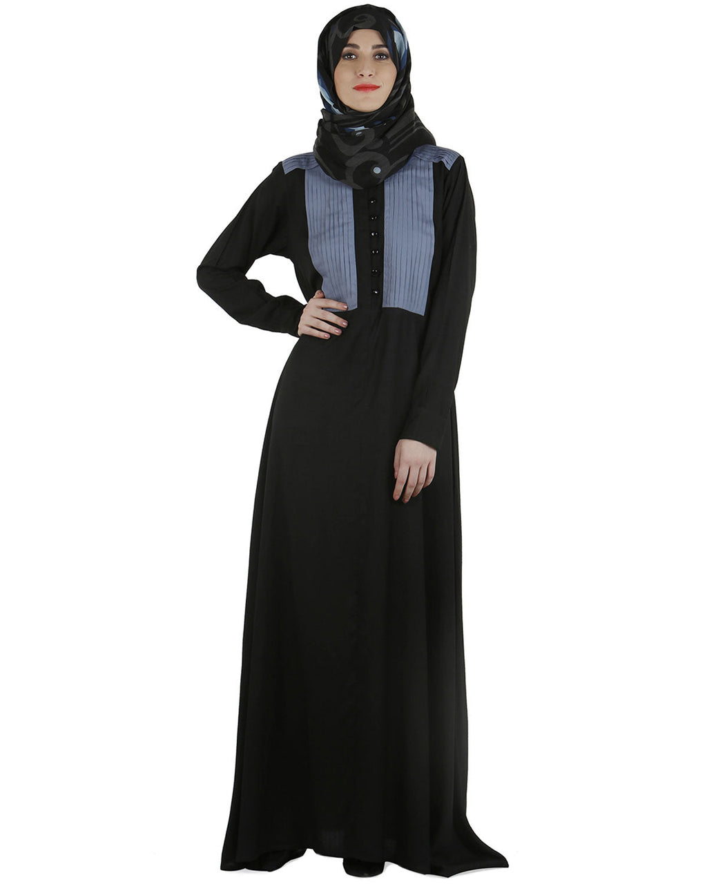 Pleated Abaya Black