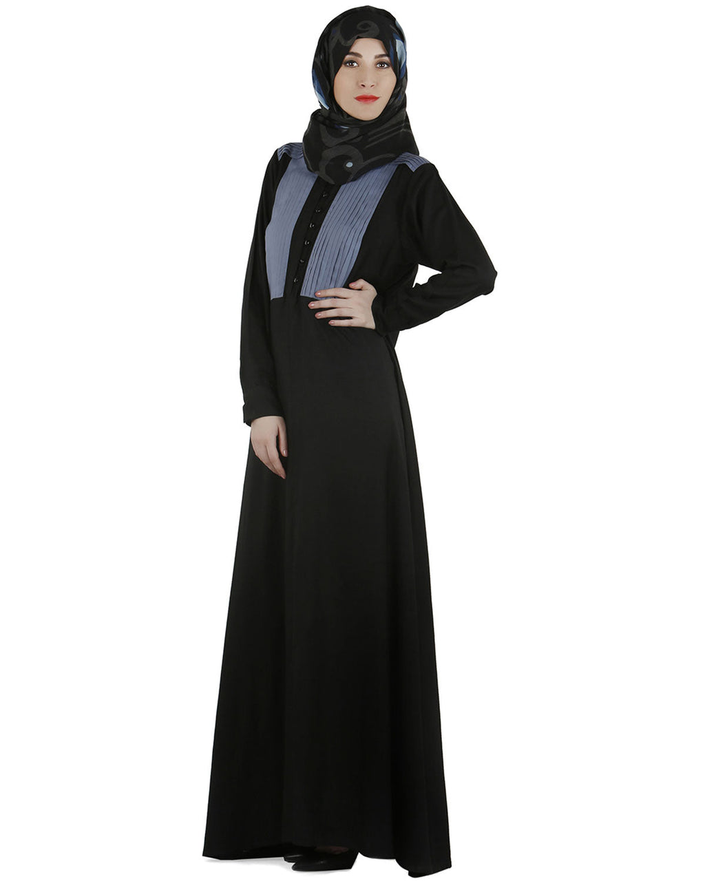 Pleated Abaya Black