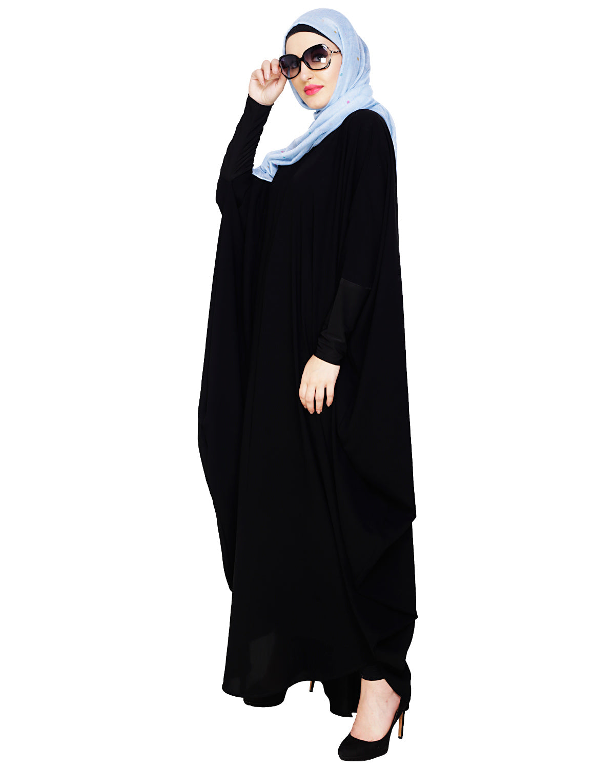Quirky Jersy Sleeve Black Kaftan Black