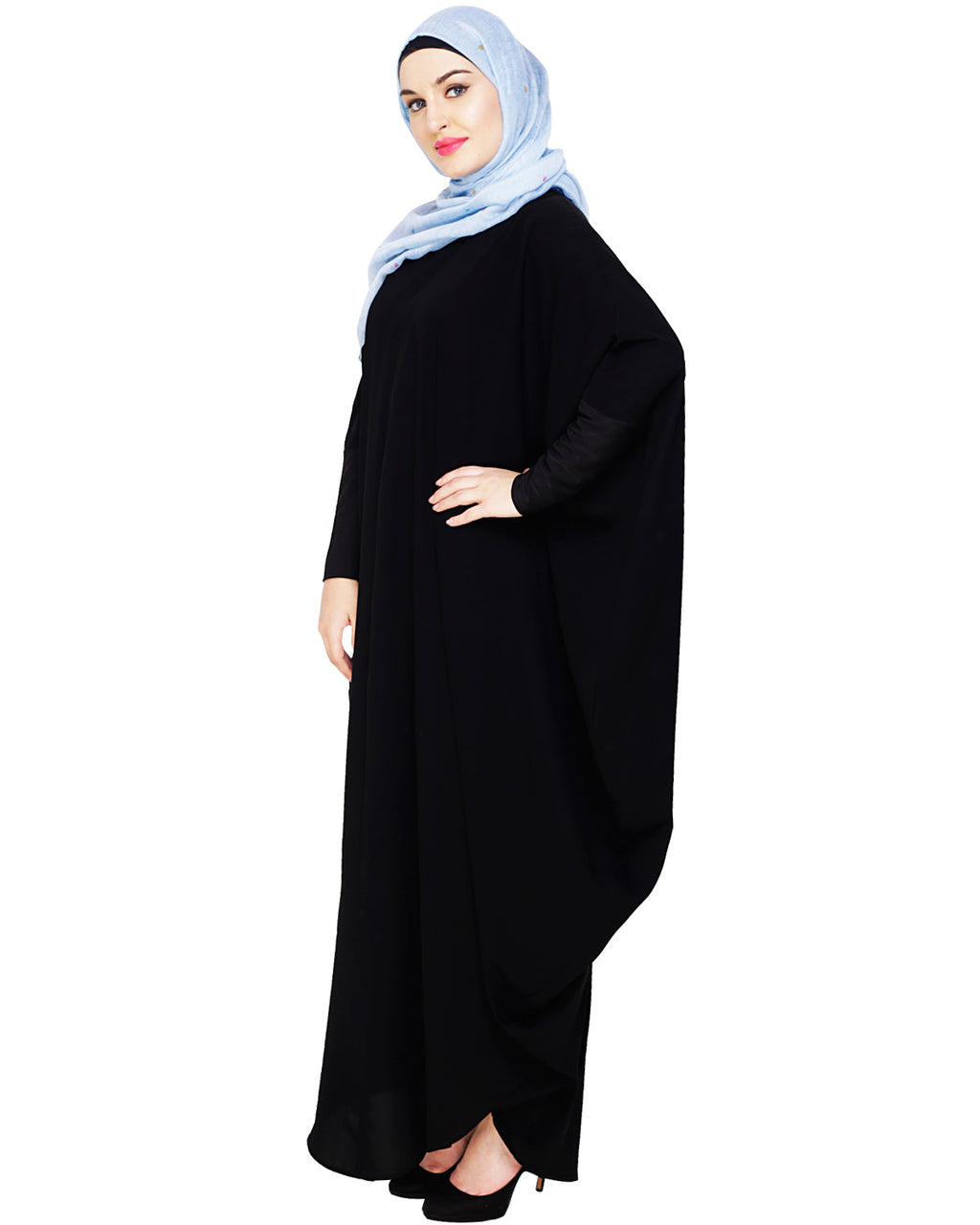 Quirky Jersy Sleeve Black Kaftan Wine