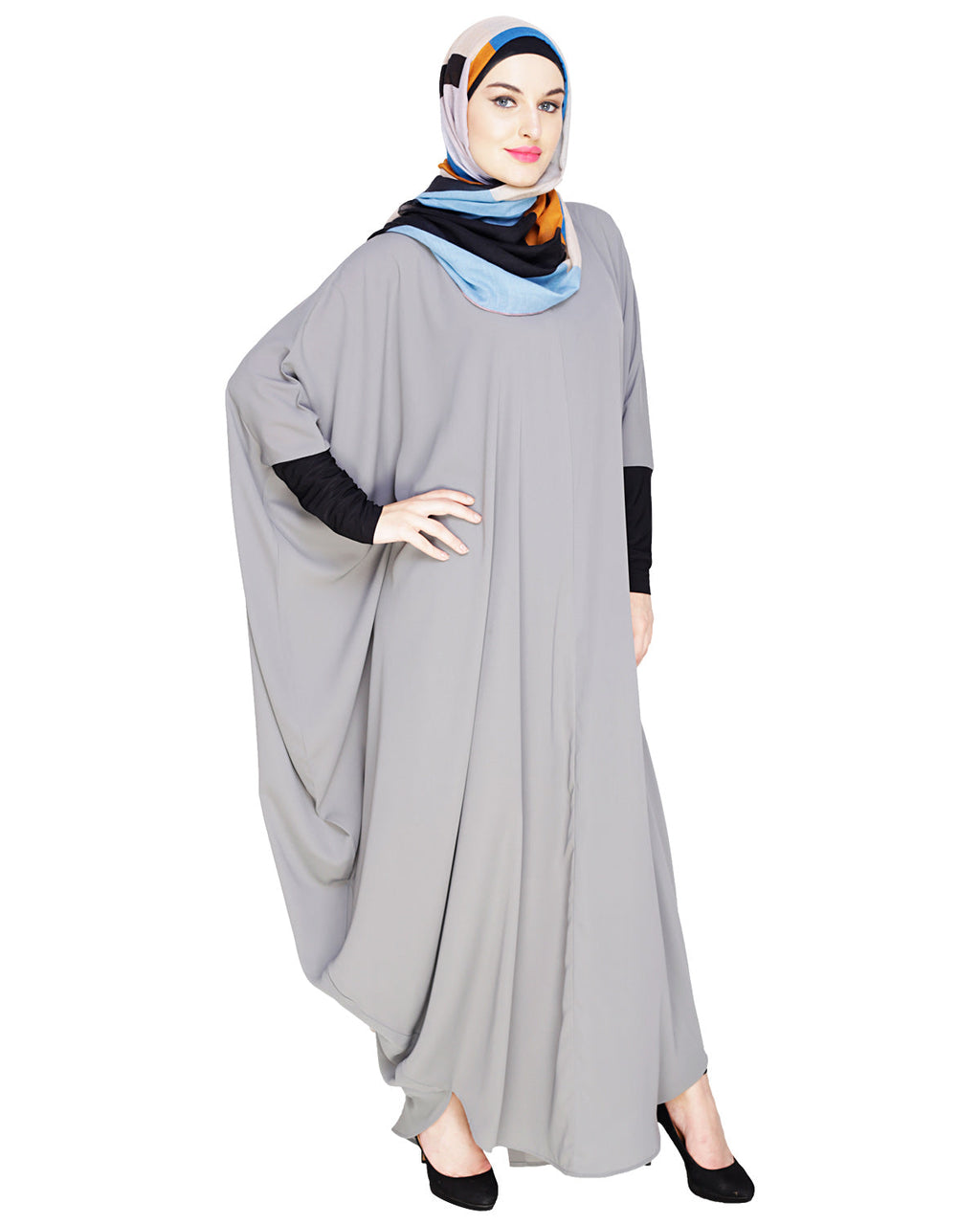 Quirky Jersy Sleeve Black Kaftan Wine