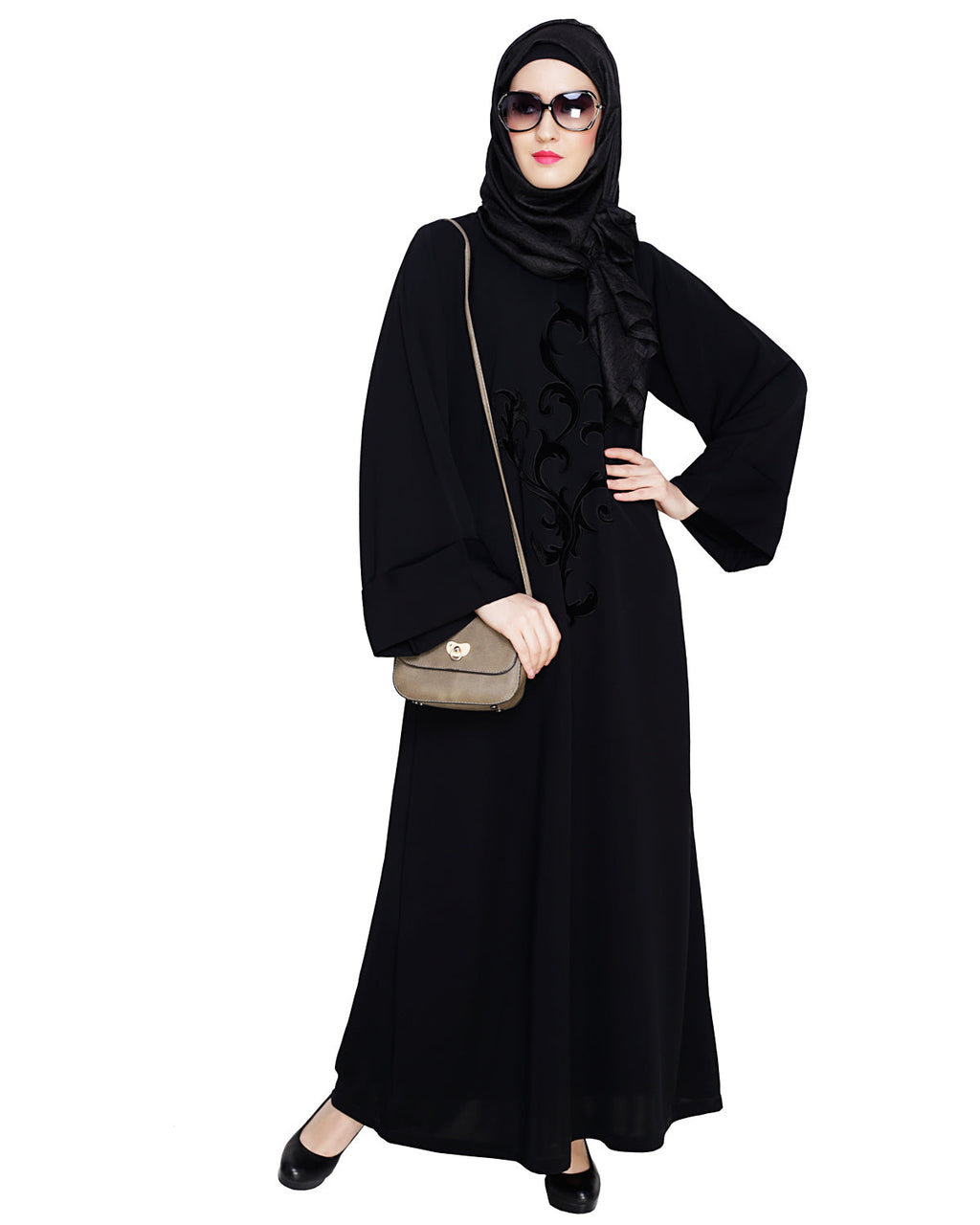 Plush Dubai Style Abaya Black