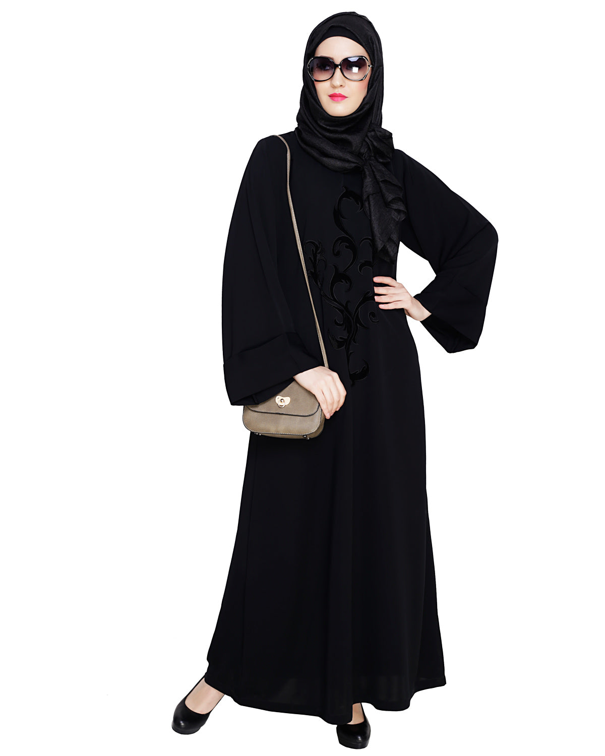 Plush Dubai Style Abaya Black