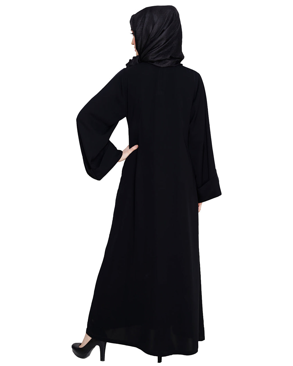 Plush Dubai Style Abaya Black
