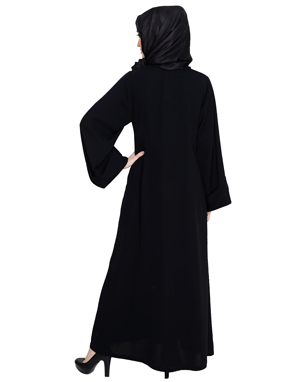 Plush Dubai Style Abaya Black