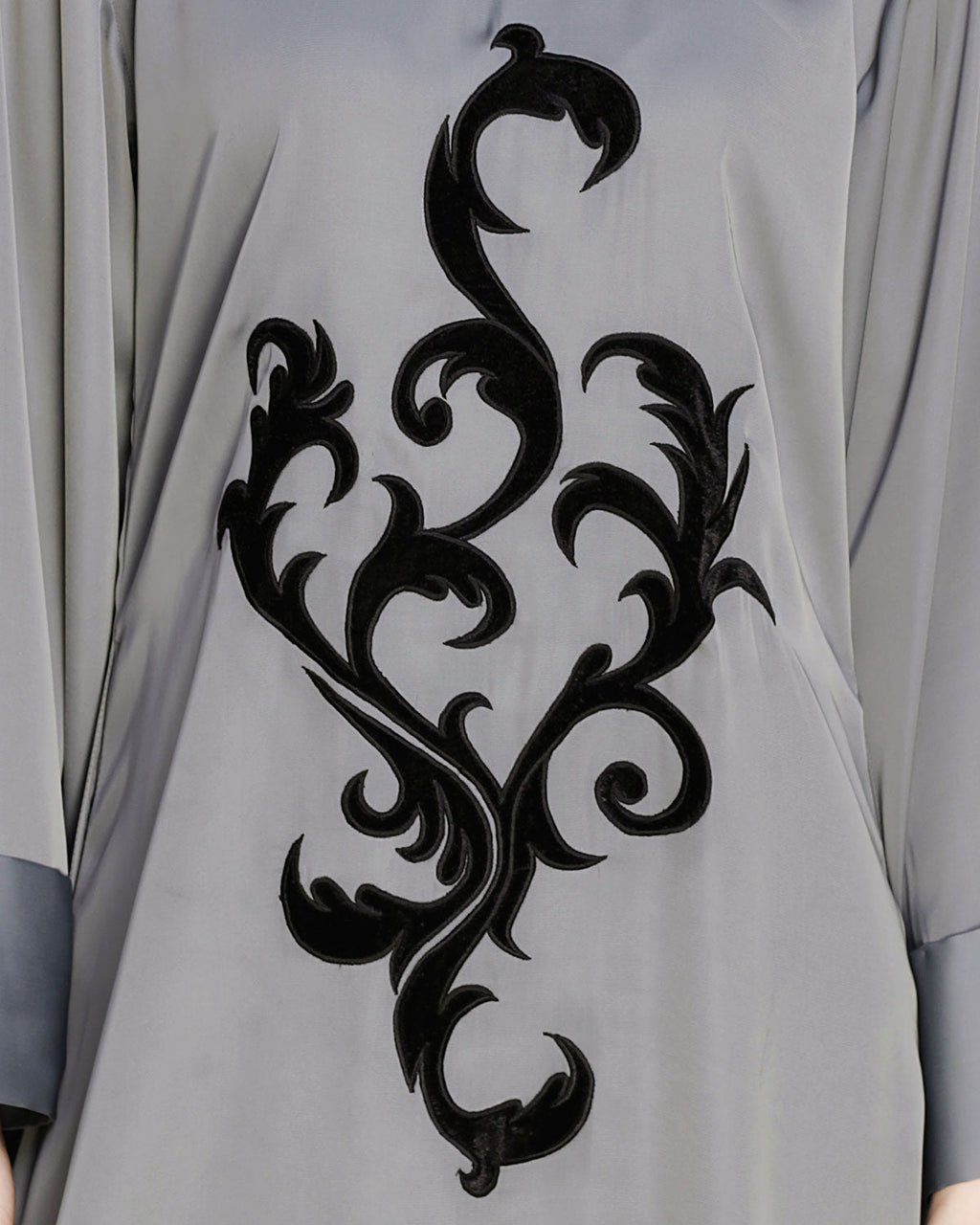 Plush Dubai Style Abaya Grey