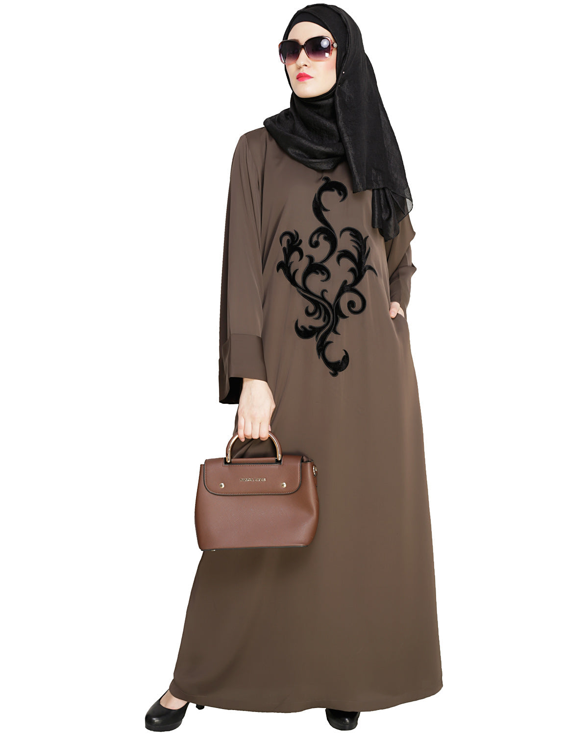 Plush Dubai Style Abaya Oak Brown