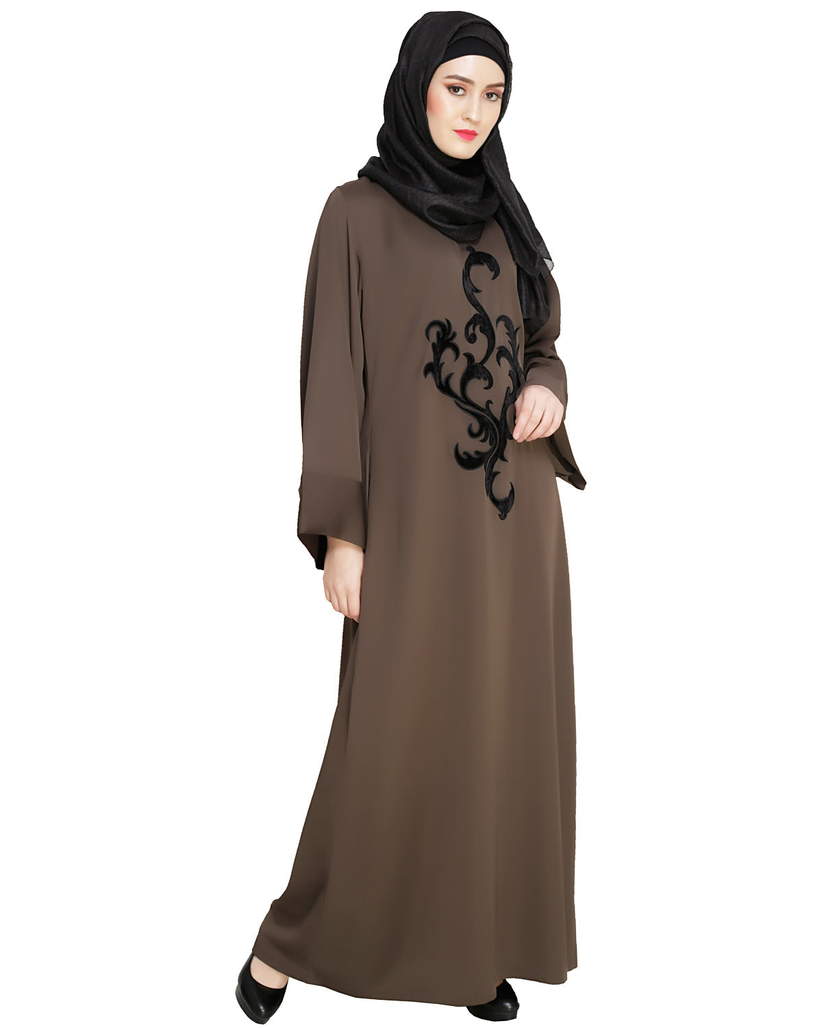 Plush Dubai Style Abaya Oak Brown
