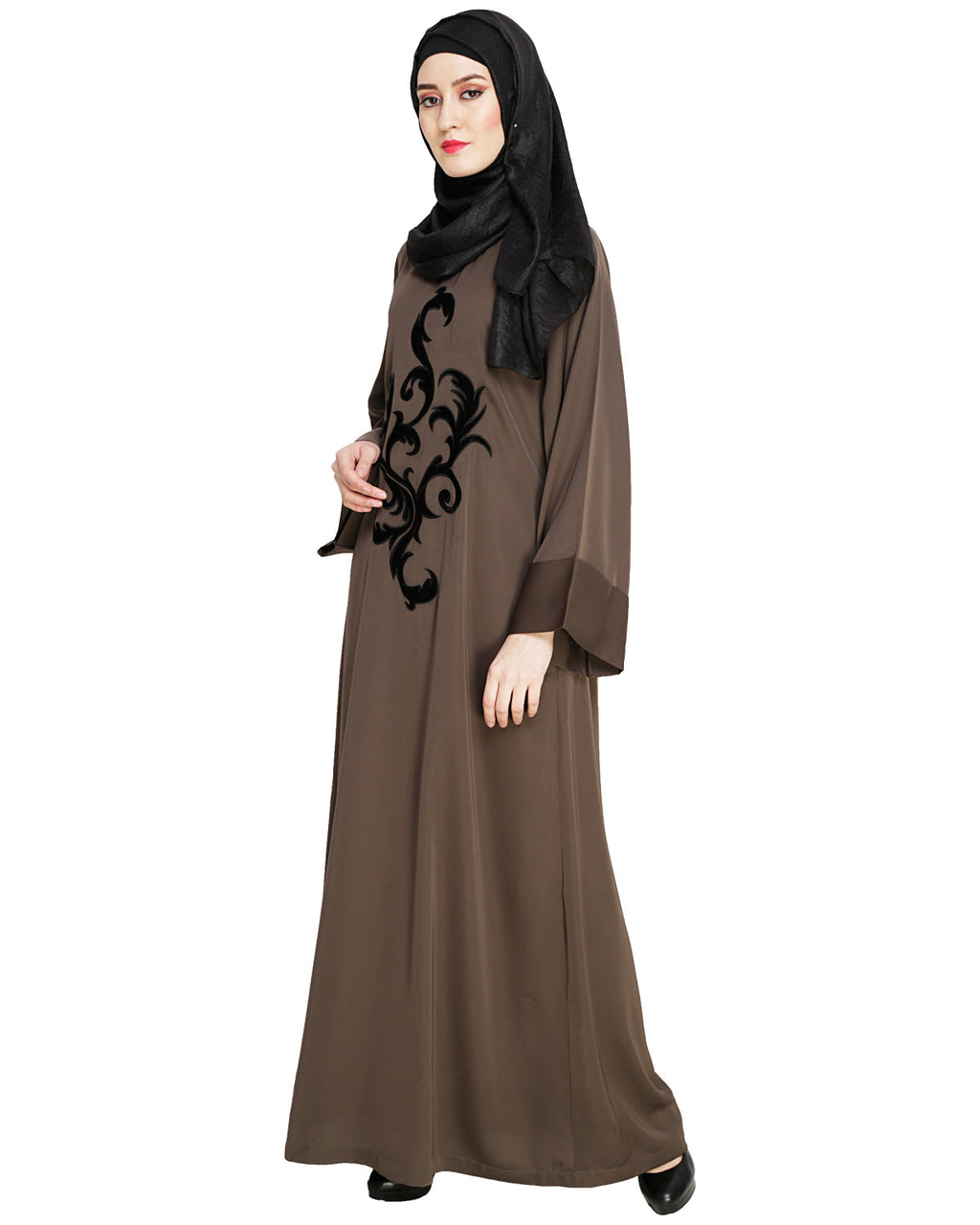 Plush Dubai Style Abaya Oak Brown