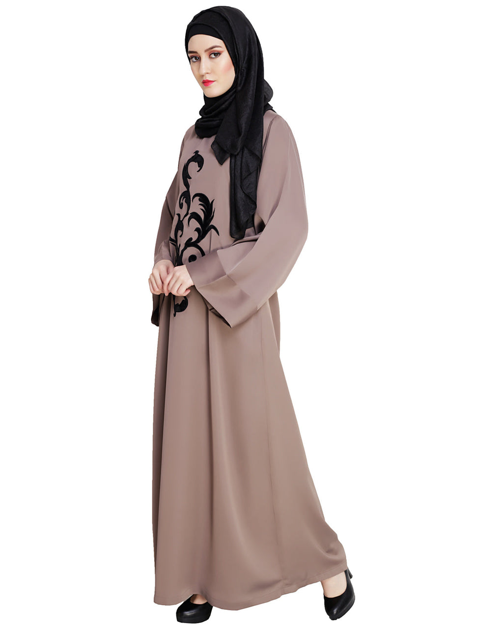 Plush Dubai Style Abaya Umber Brown