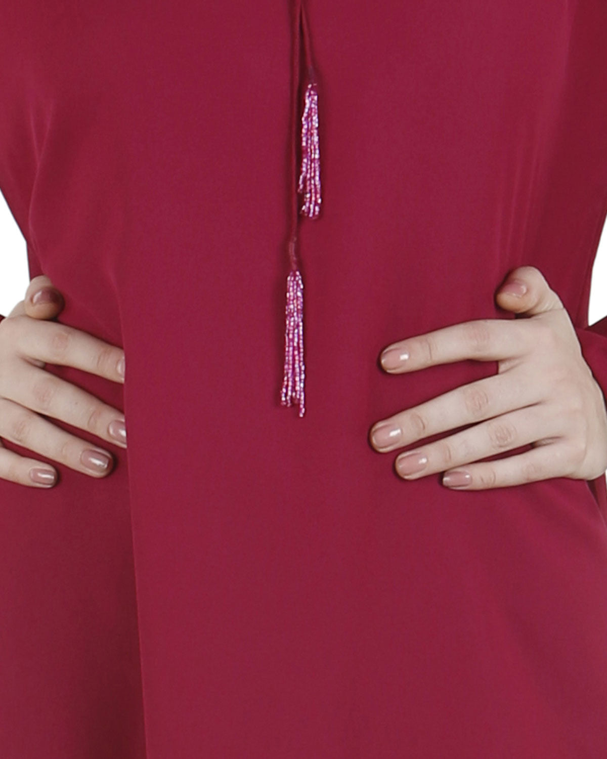 Tassel strings maxi abaya Fuschia