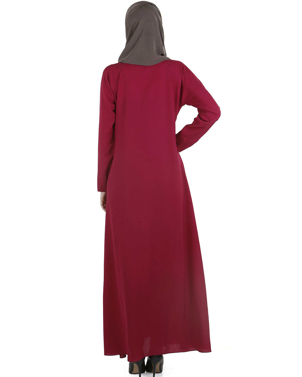 Tassel strings maxi abaya Fuschia