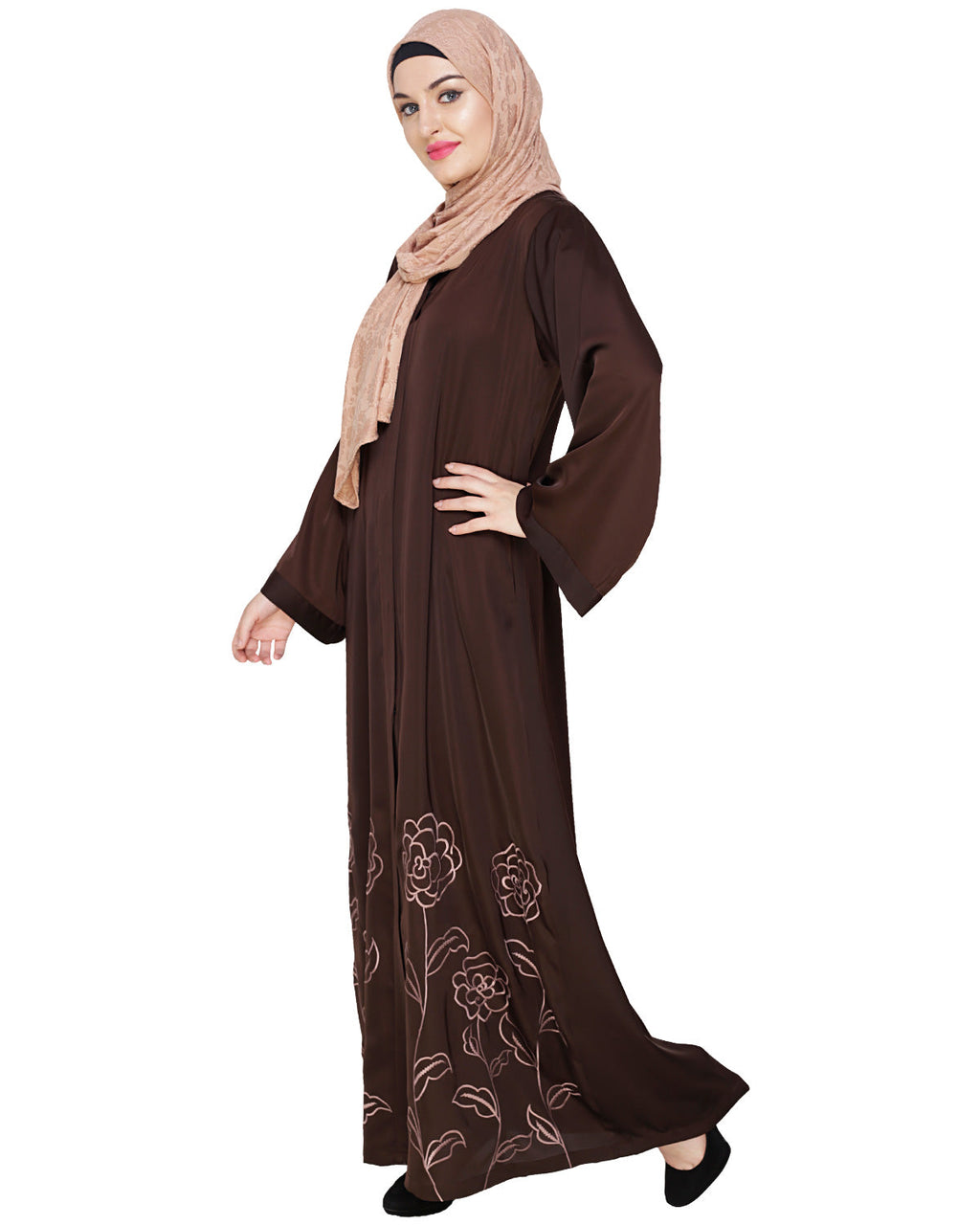 Mesmerising Dubai Style Abaya Brown