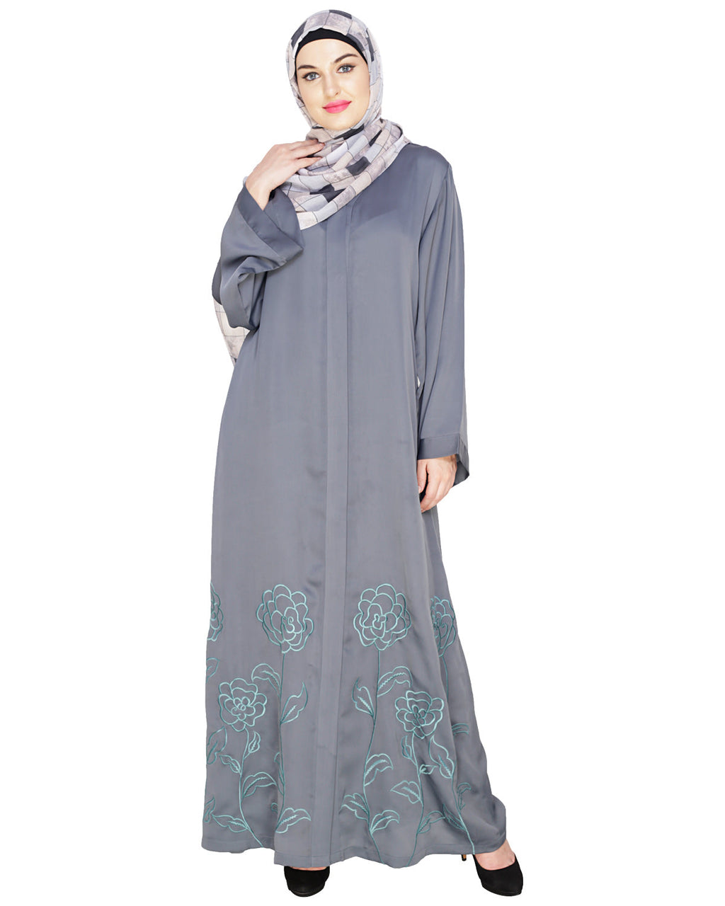 Mesmerising Dubai Style Abaya Grey