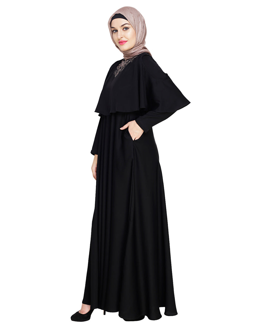 Elite Cape Abaya Black