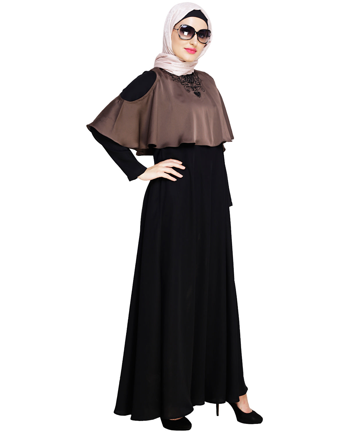 Elite Cape Abaya Brown