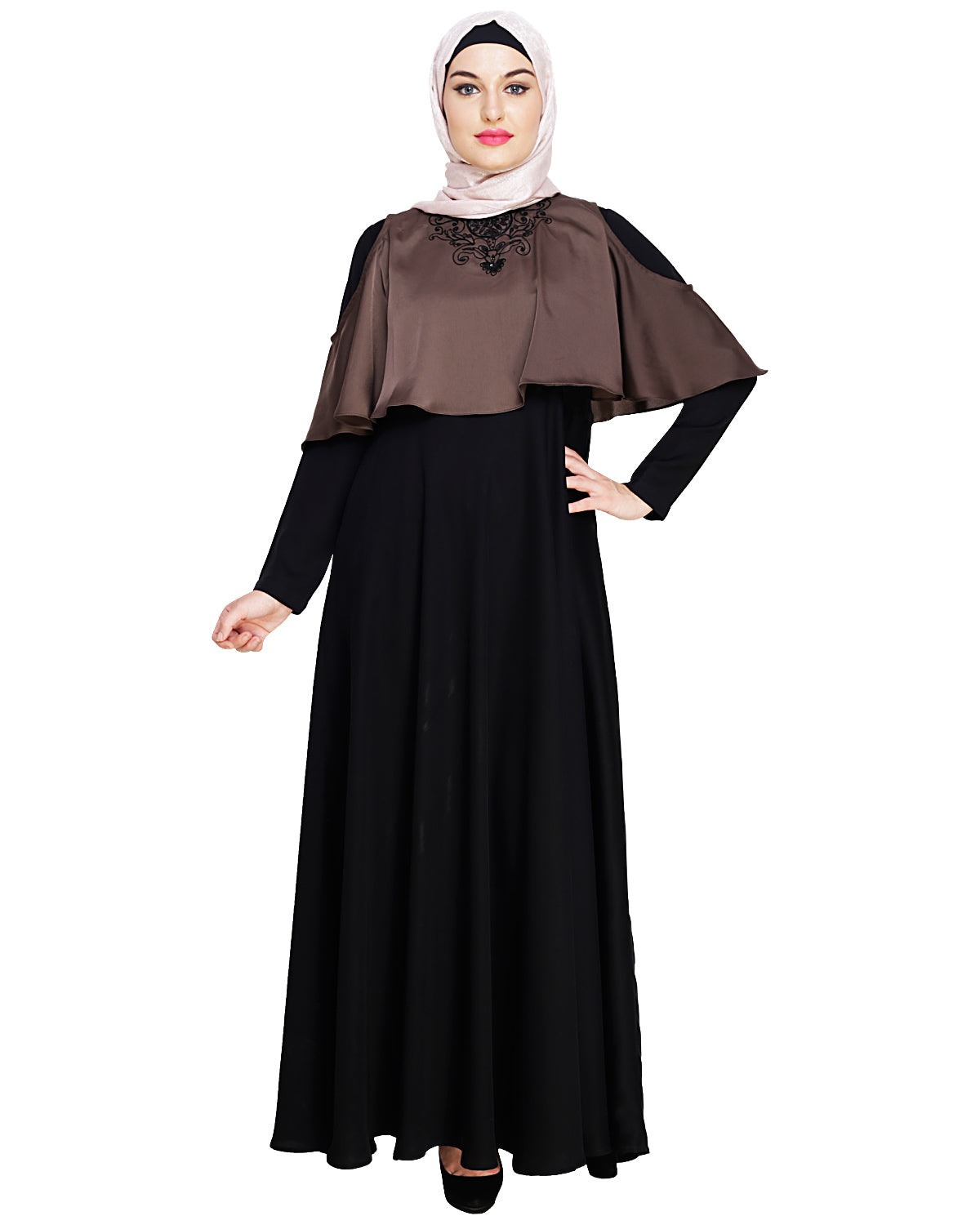Elite Cape Abaya Brown