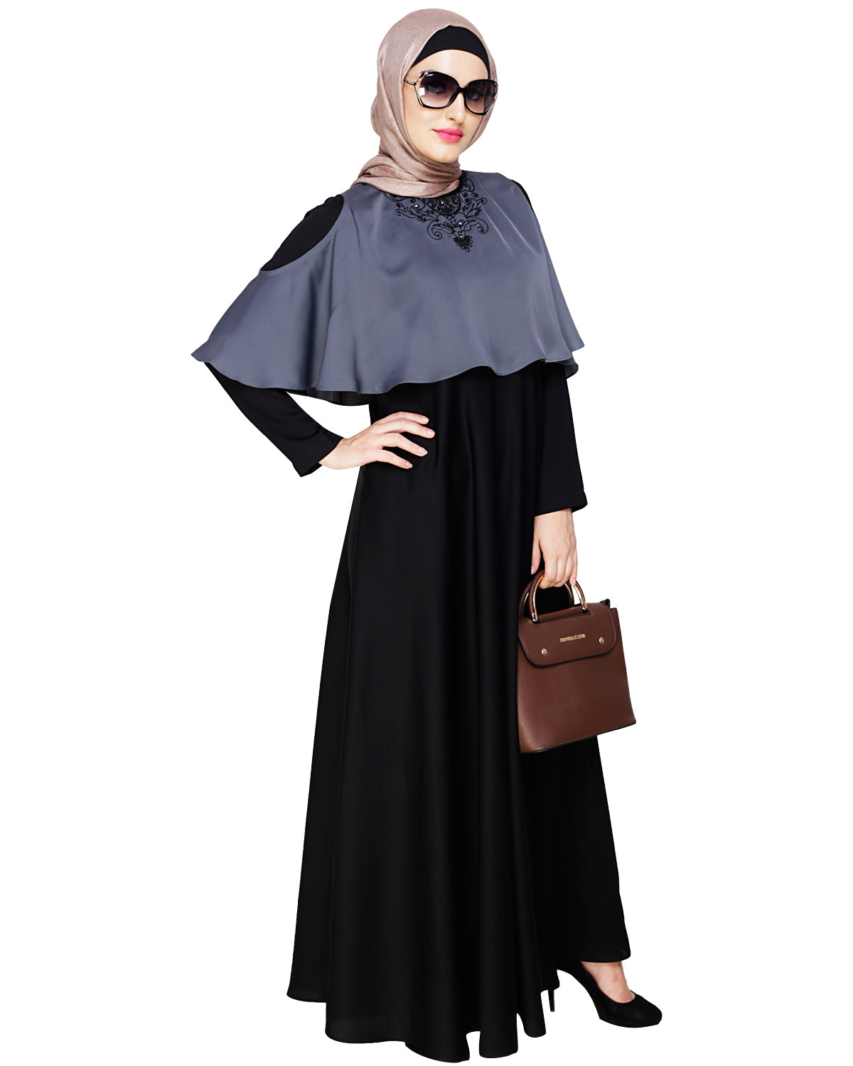 Elite Cape Abaya Grey