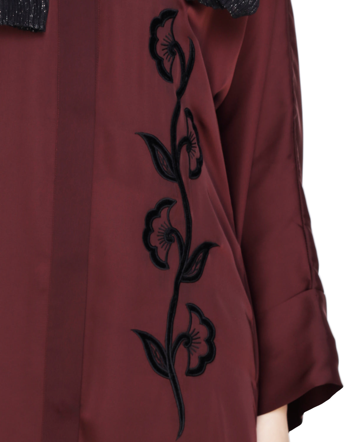 Exclusive Applique Dubai Style Abaya DARK WINE