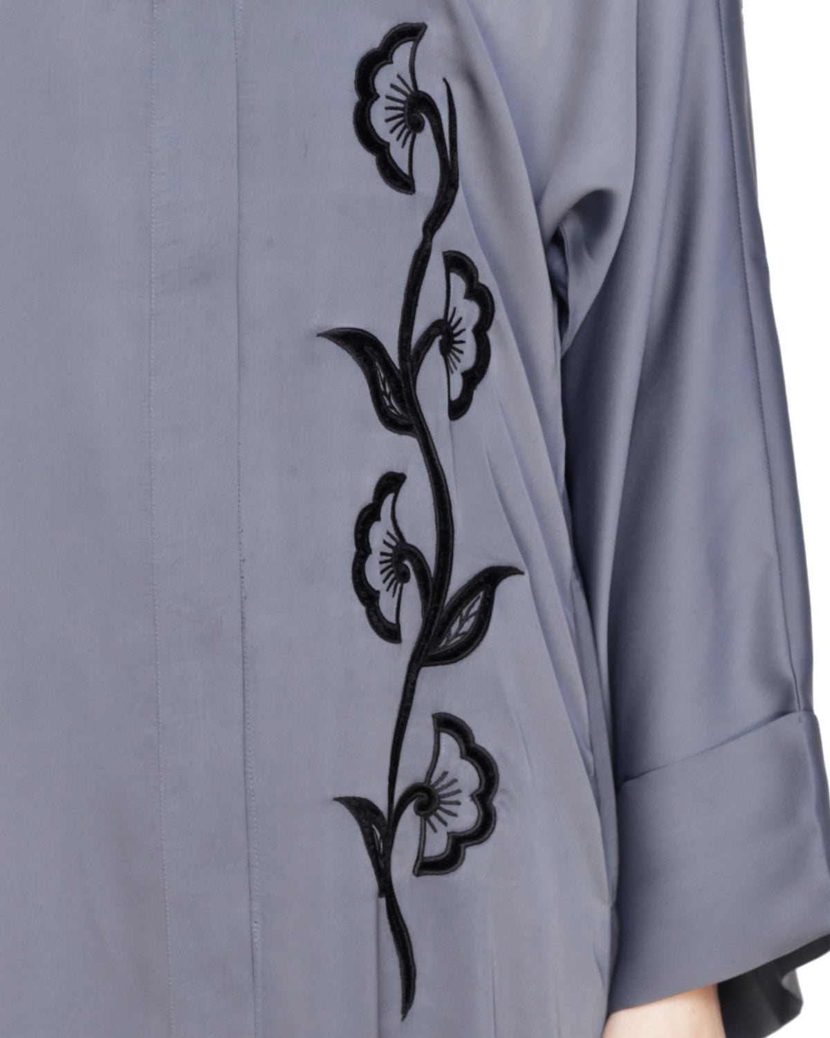 Exclusive Applique Dubai Style Abaya Grey