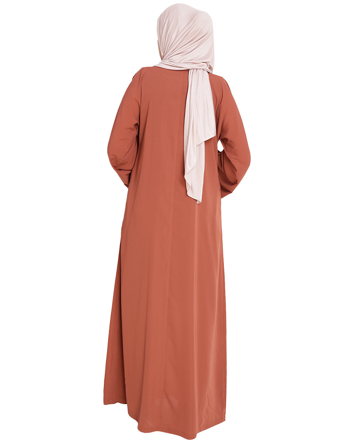 Jazzy Embroidered Dubai Style Abaya Brick Red