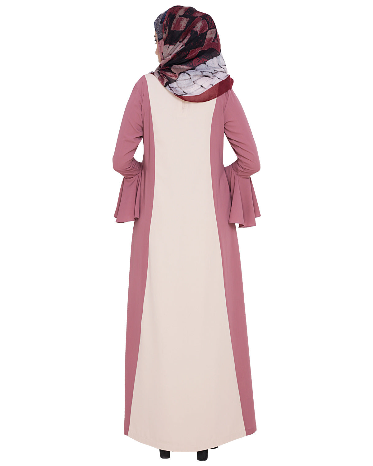 Flouncy Sleeve Dubai style Abaya Onion Pink