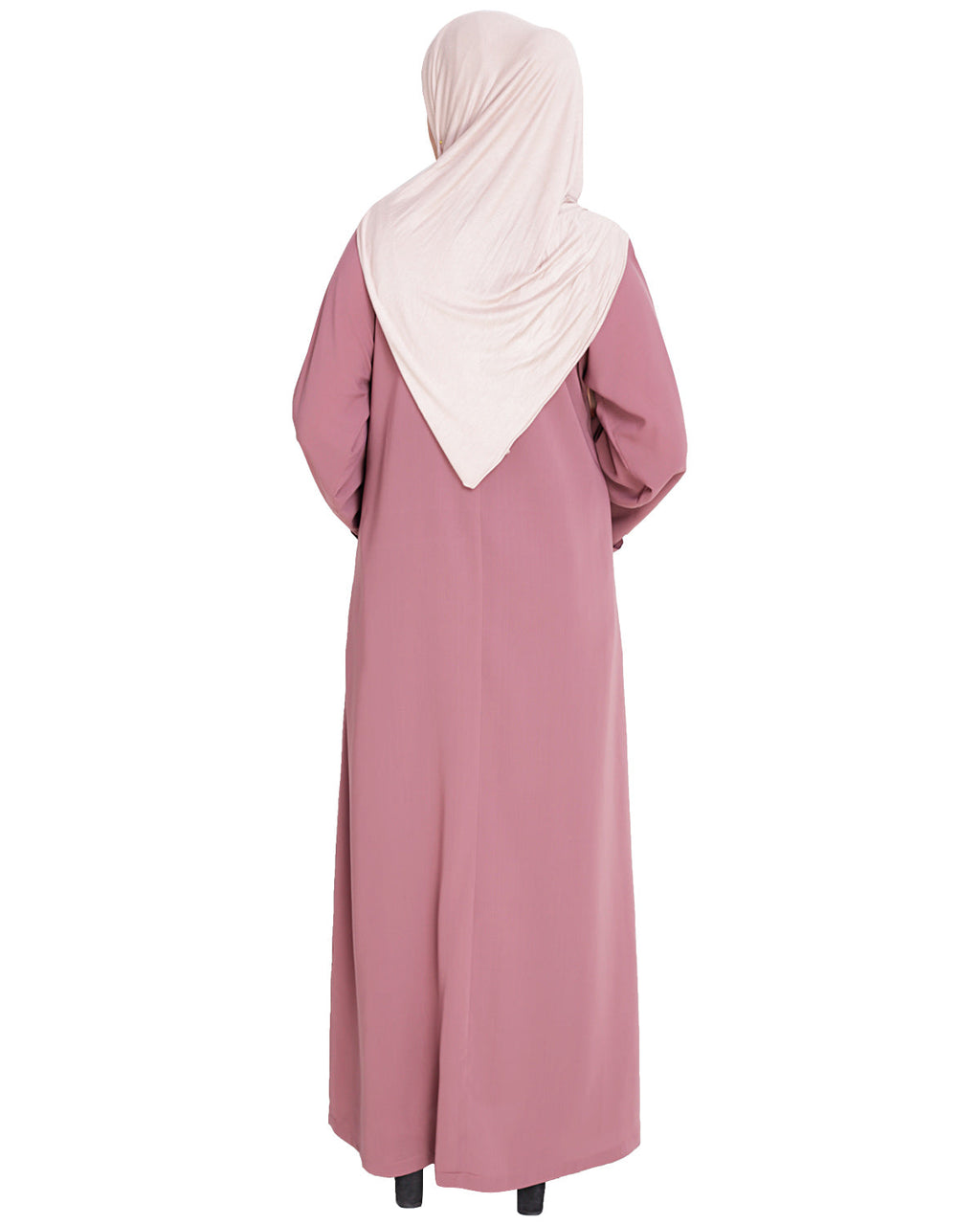 Floweret Embroidered Dubai Style Abaya Onion Pink