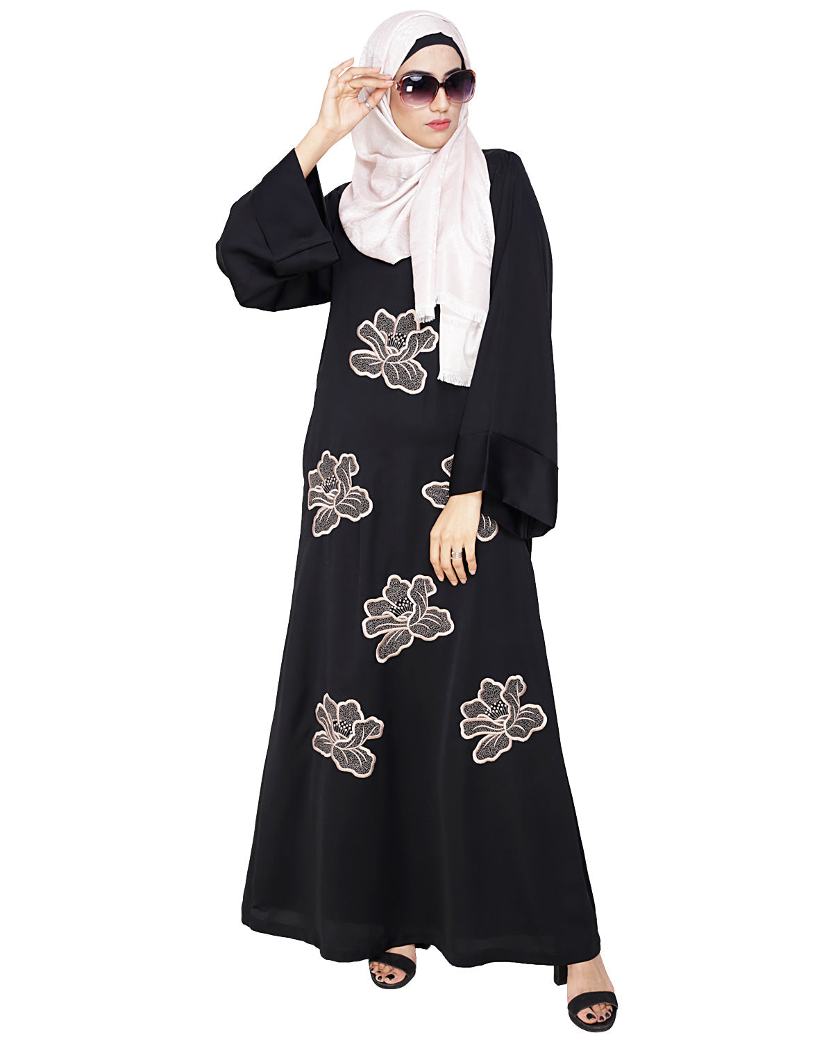 Daisy Dubai style Abaya Black