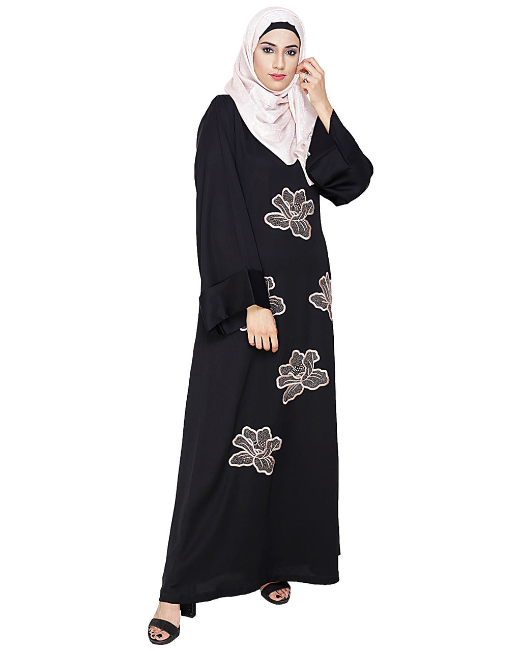 Daisy Dubai style Abaya Black