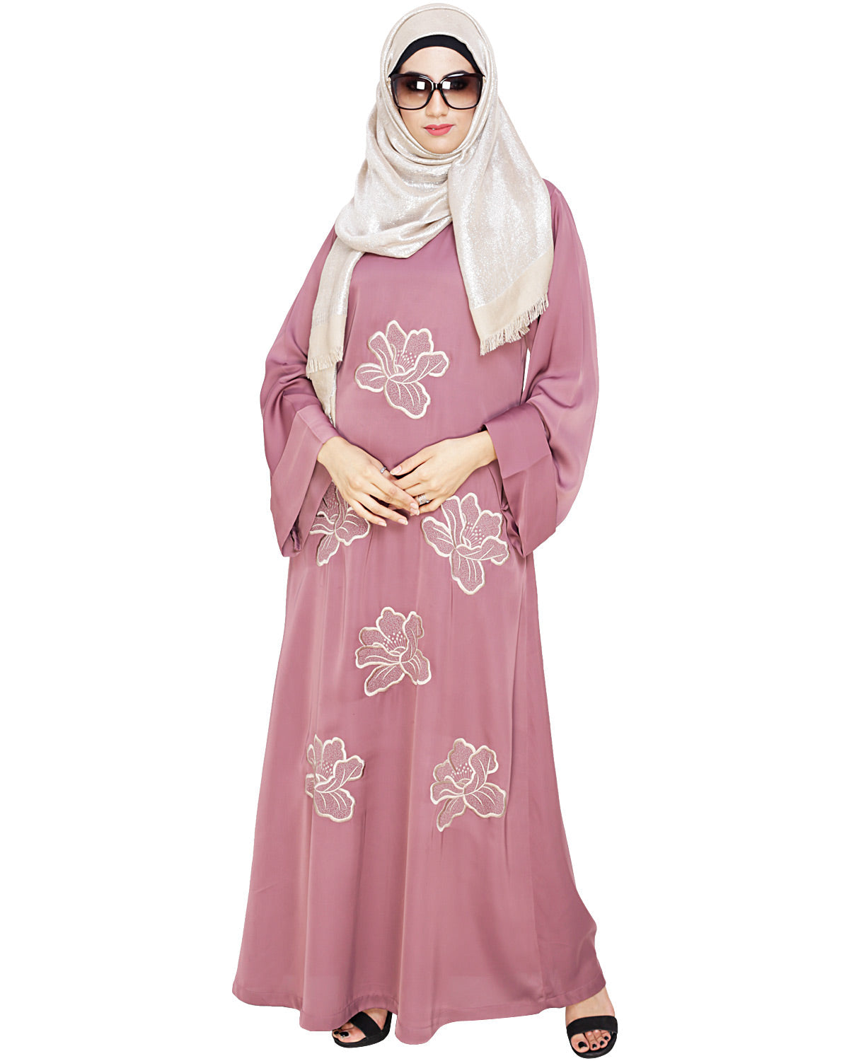 Daisy Dubai style Abaya Onion Pink