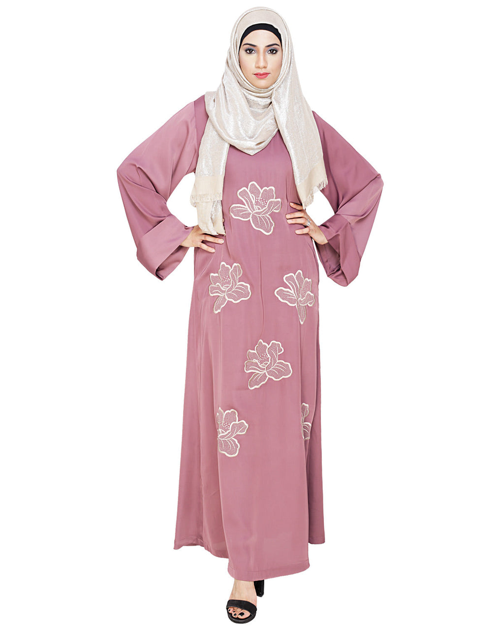 Daisy Dubai style Abaya Onion Pink