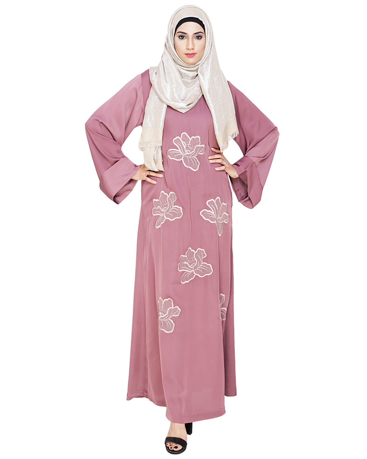 Daisy Dubai style Abaya Onion Pink