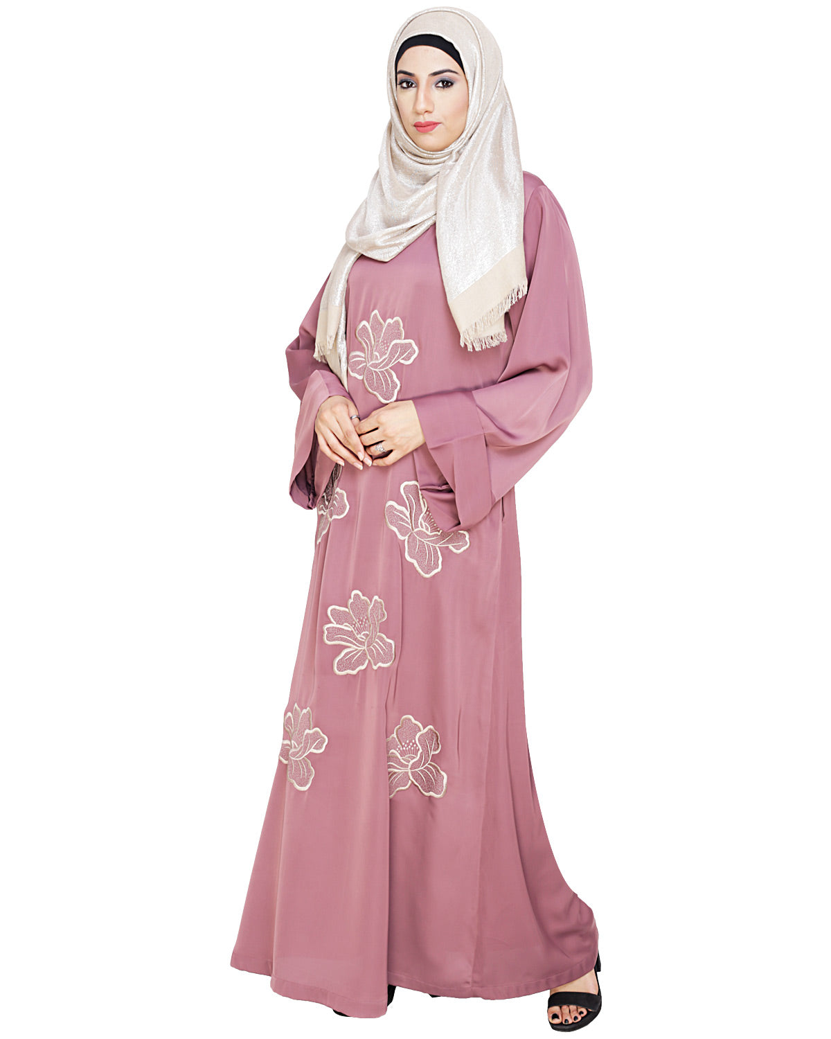 Daisy Dubai style Abaya Onion Pink