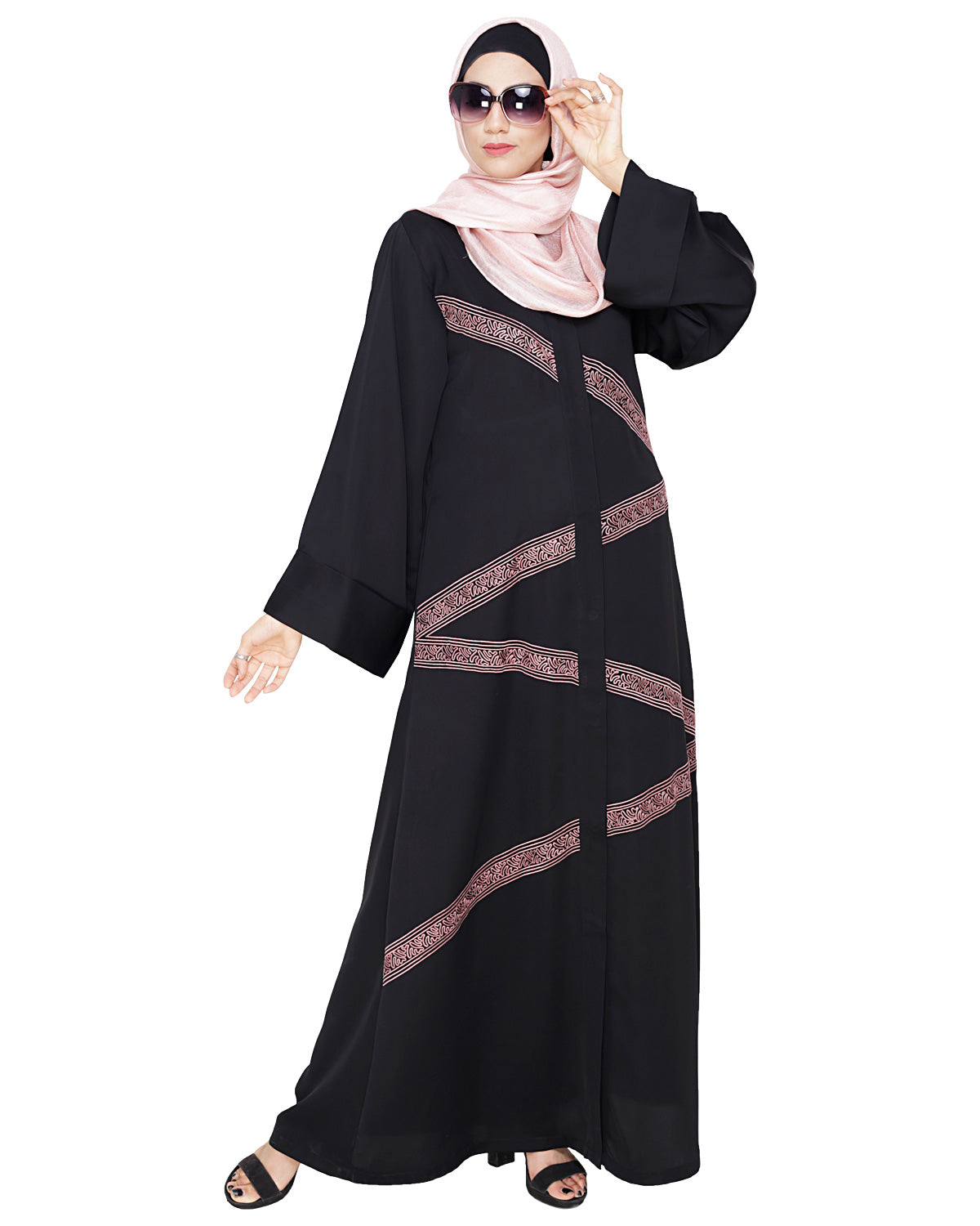 Glinty Dubai Style Abaya Black