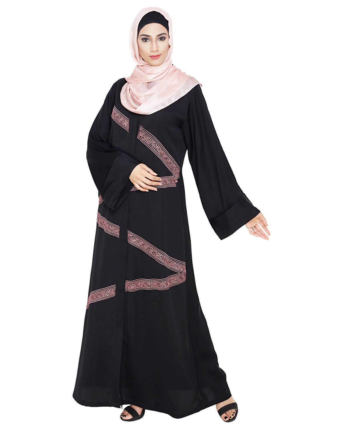 Glinty Dubai Style Abaya Black