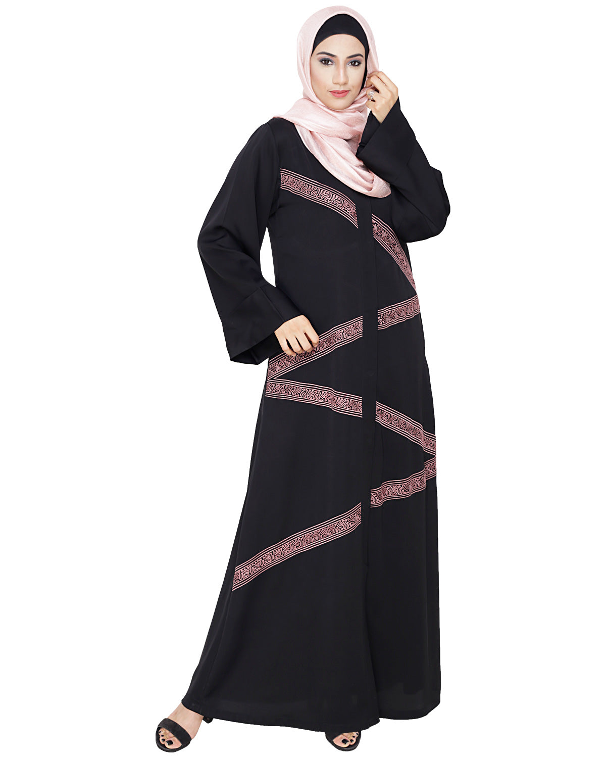 Glinty Dubai Style Abaya Black
