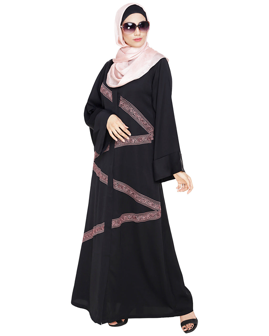 Glinty Dubai Style Abaya Black