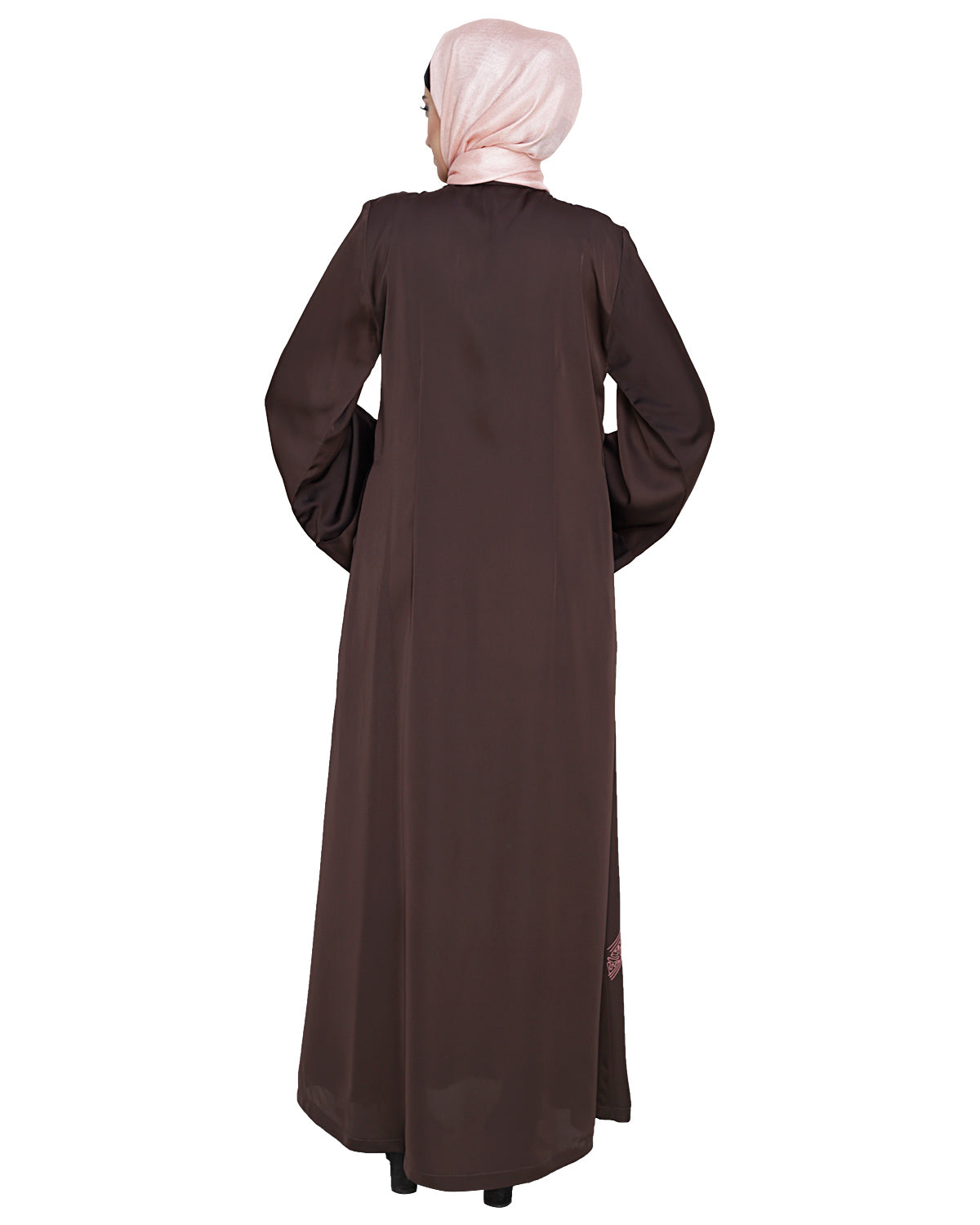 Glinty Dubai Style Abaya Dark Brown