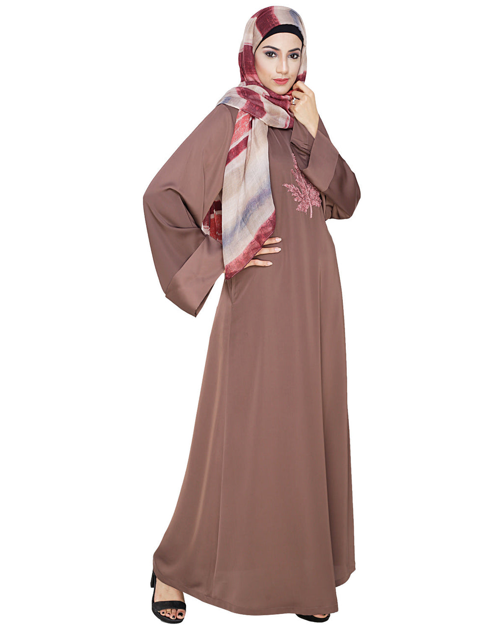 Wispy Dubai Style Abaya Coffee Brown
