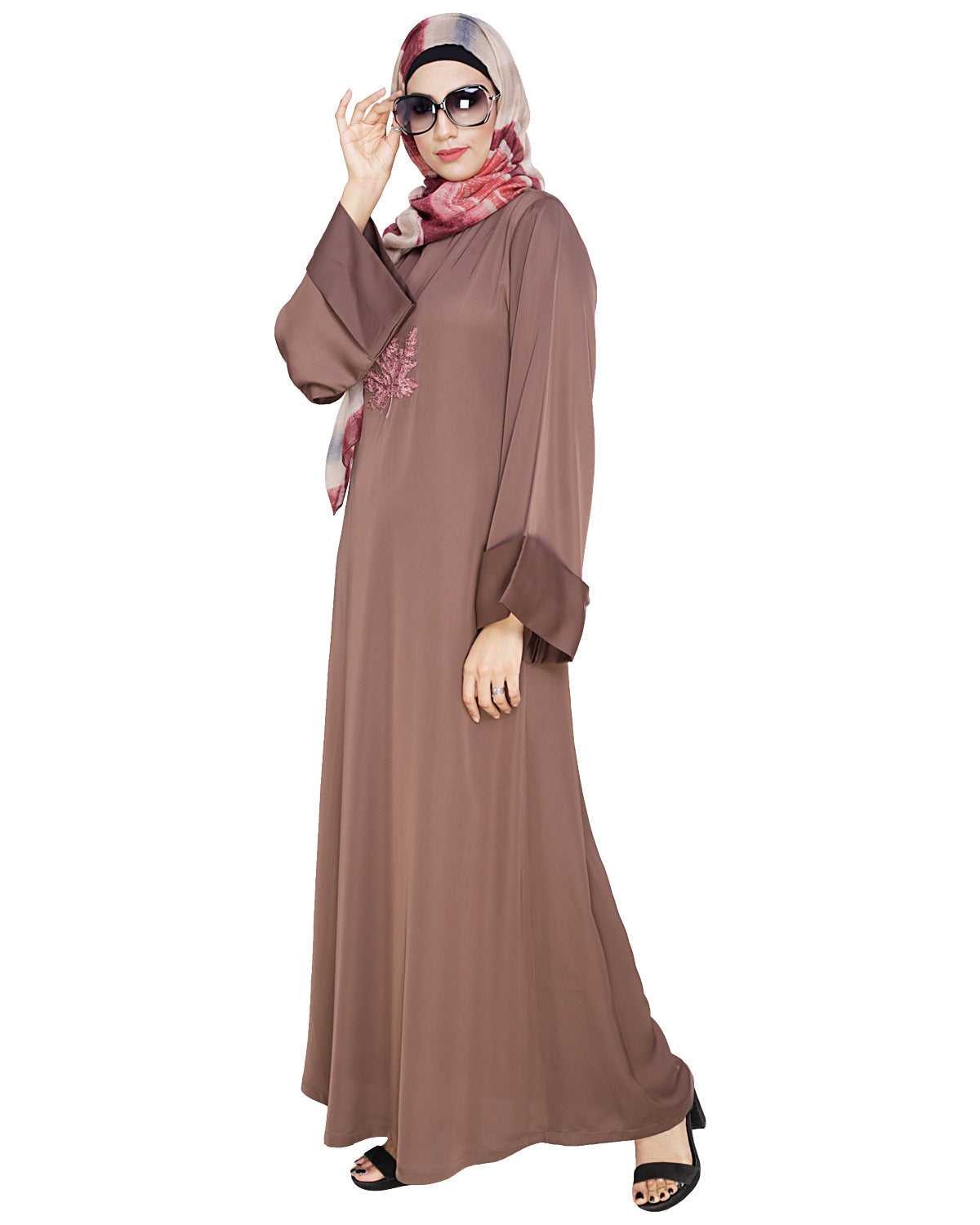 Wispy Dubai Style Abaya Coffee Brown