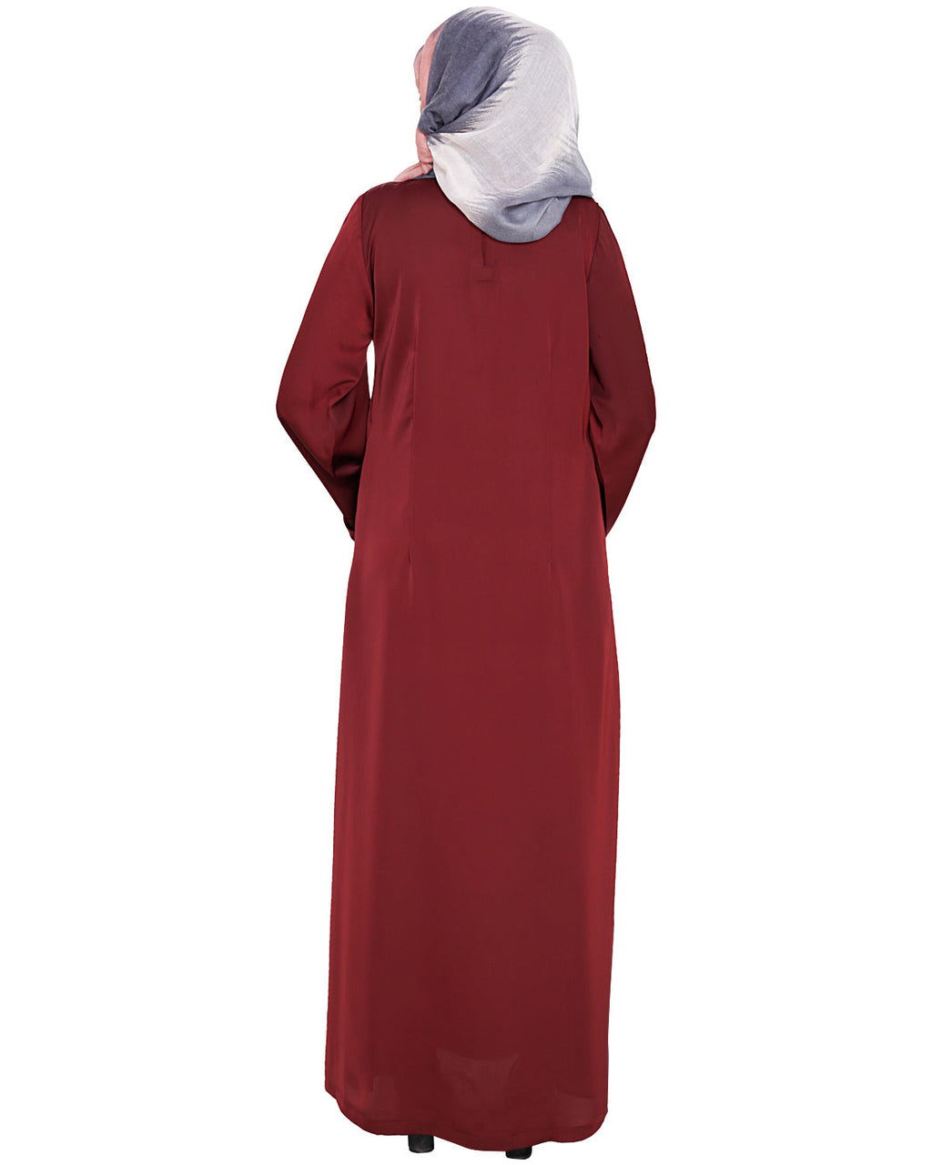 Wispy Dubai Style Abaya Wine