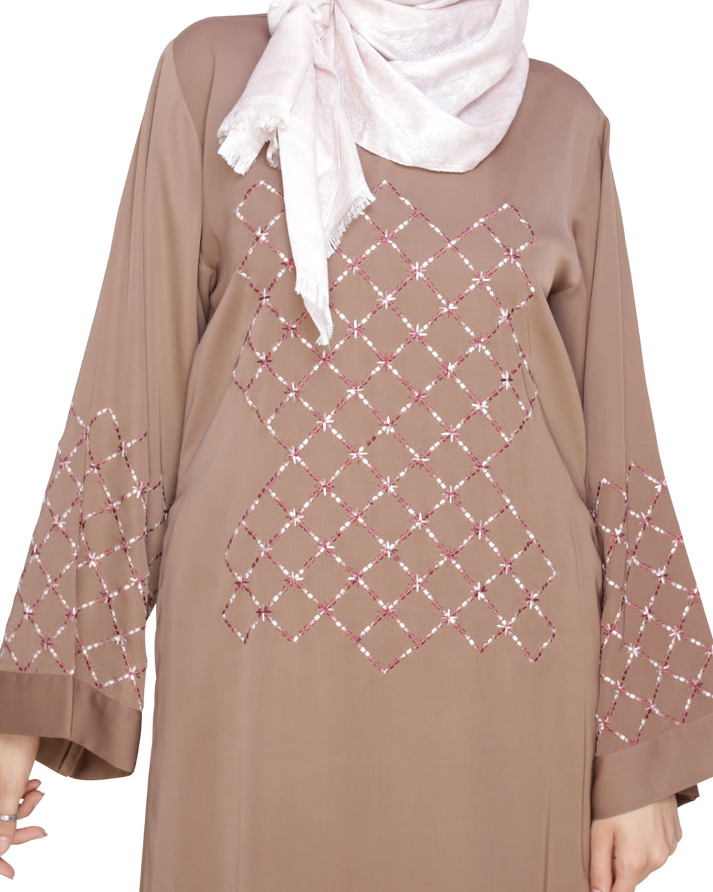 Regal Dubai Style Abaya Dark Beige
