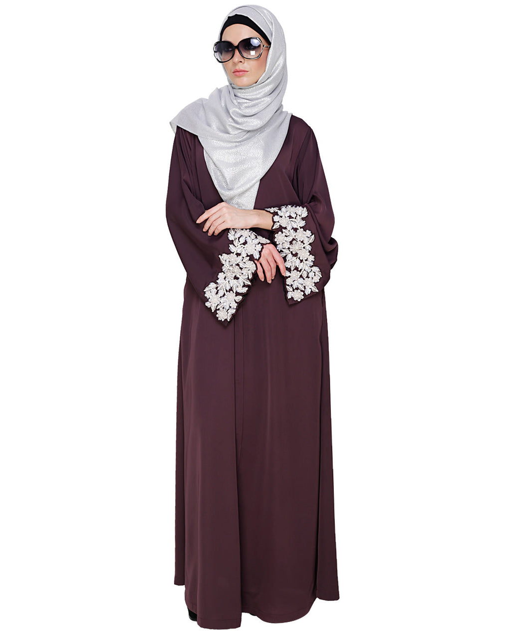 Dreamy Pearl Dubai Style Abaya Purple