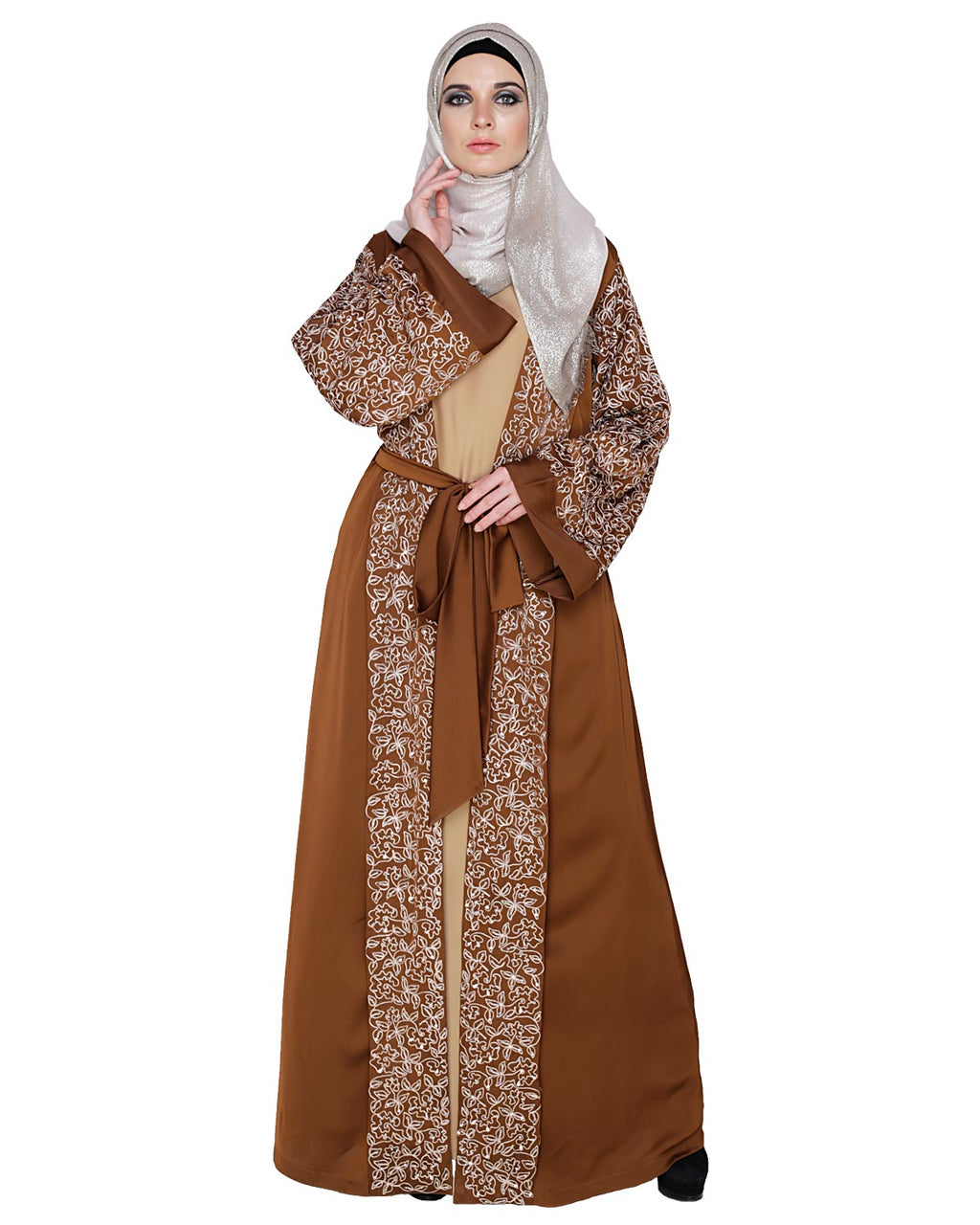 Luxury Dubai Style abaya Brown