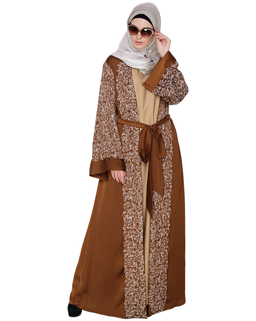 Luxury Dubai Style abaya Brown