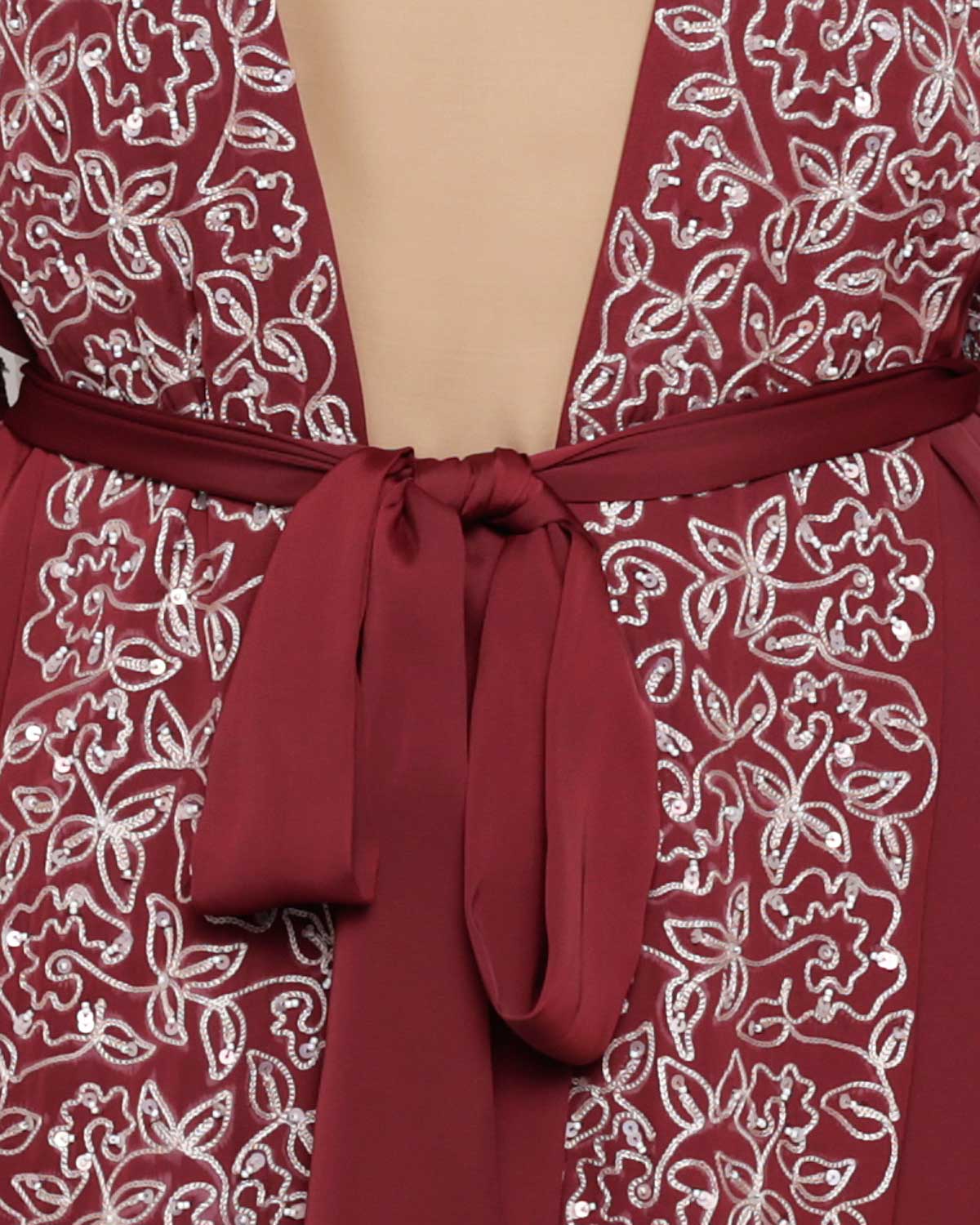 Luxury Dubai Style abaya Wine