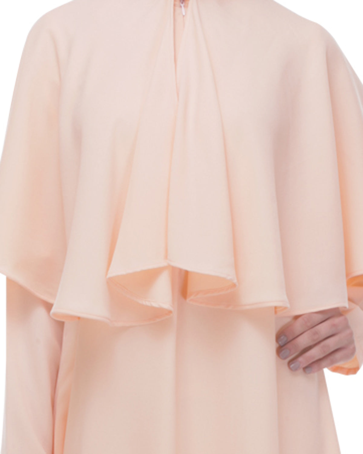 Soft Peach Caped Abaya Peach