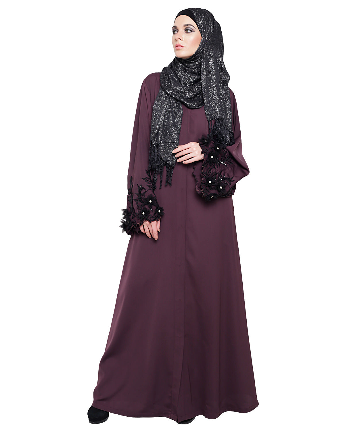 Majestic Dubai style Abaya Purple