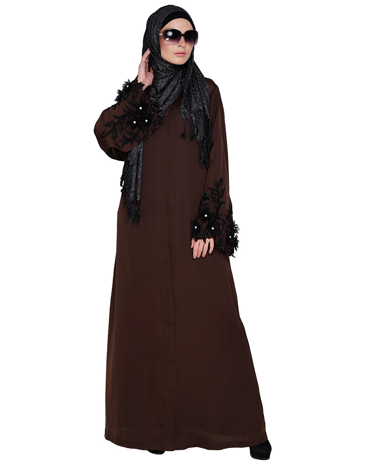 Majestic Dubai style Abaya Brown